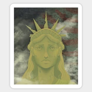 Broken America Lady Liberty Sticker